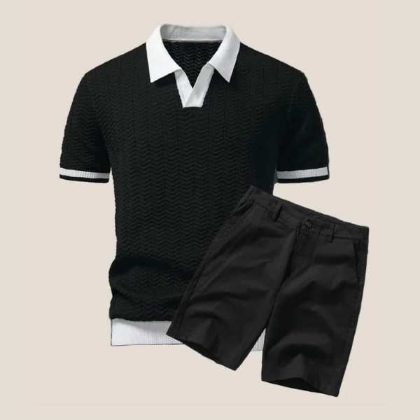 Riviera Knit Polo Set — Polo + Bermuda Premium