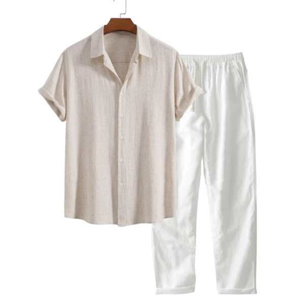 Mediterraneo Linen Set — Camicia + Pantalone Premium