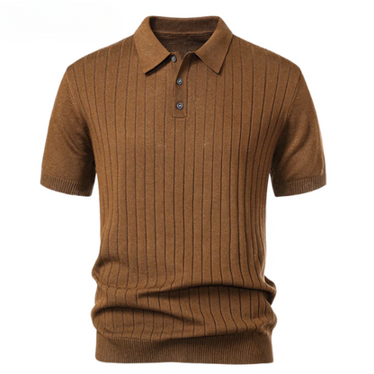 Stripe Knit Polo Shirt