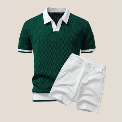 Riviera Knit Polo Set — Polo + Bermuda Premium